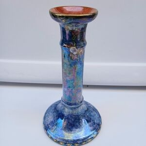 Antique Grimwades Byzanta Ware Luster Iridecent Glaze Candlestick